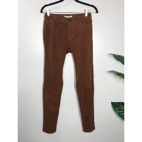New Maje Women's 38 Pants Suede Leather Camel Brown Durable Versatile US Medium - Picture 2 of 15